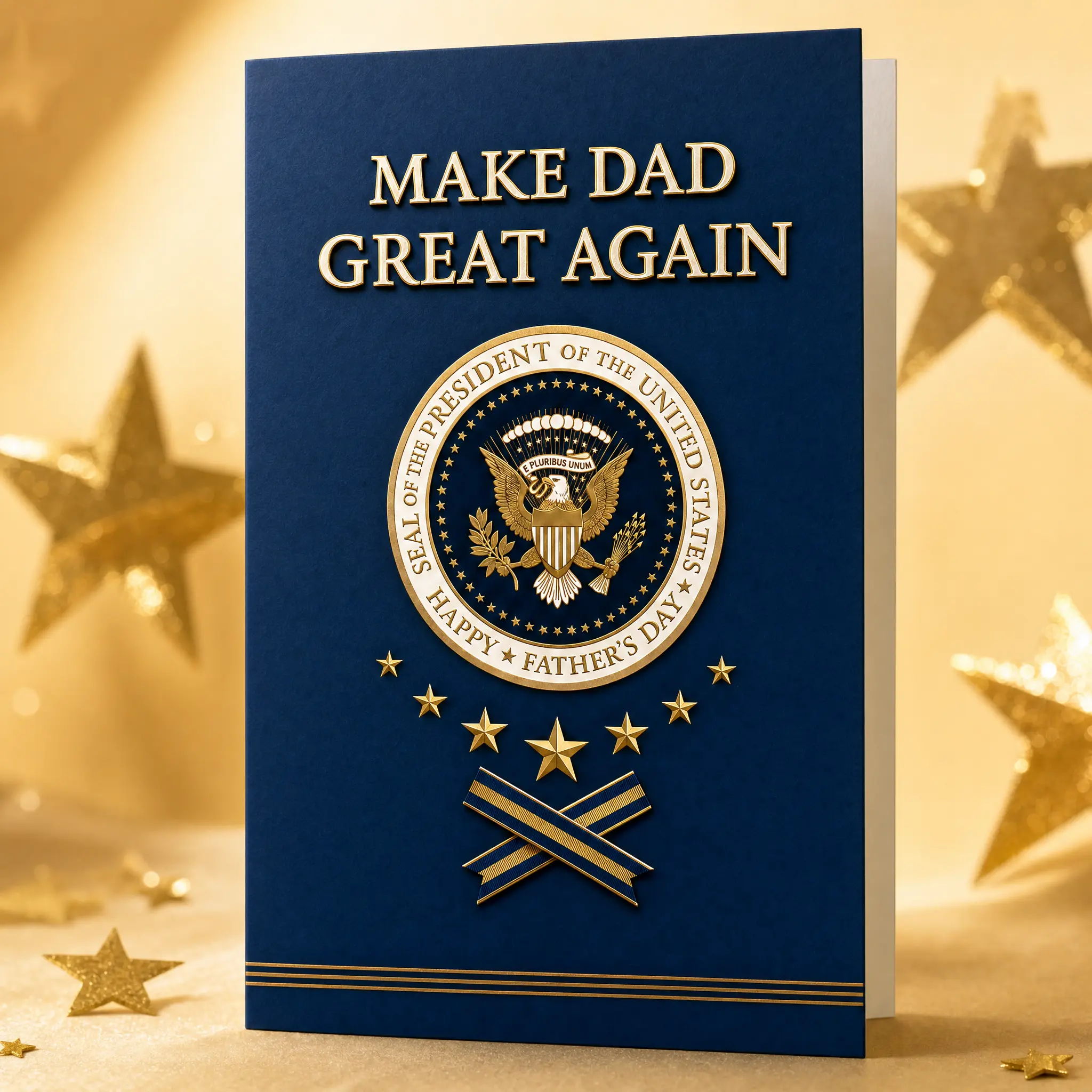 Funny Talking Father’s Day Card for Dad, 35s Presidential-Style Voice Message Card with Sound, Make Dad Great Again Greeting Card, Gift for Dad Husband Grandpa from Son Daughter Wife