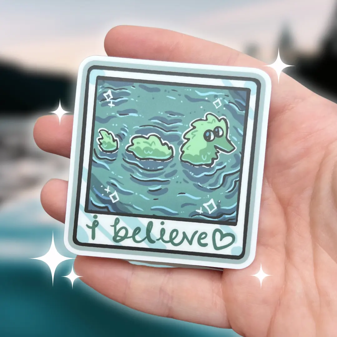 Fuzzy Worm Nessie "I Believe" ~ Sticker
