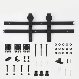 Heavy-duty sliding rail kit for bifold barn doors – Silent gliding, easy assembly, perfect for closets/laundry rooms, for 2 bifold doors – Specification: 52" 4 doors