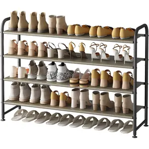 Long Shoe Rack for Closet Shoe Organizer for Closet Floor Entryway Storage Stackable Wide Shoe Shelf 2 / 3 /4Tier