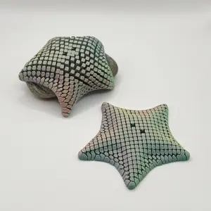 Hyper Flexible 3D Printed Starfish Fidget Toy - Vibrant Multicolor Filament, Compact & Portable for Stress Relief and Focus