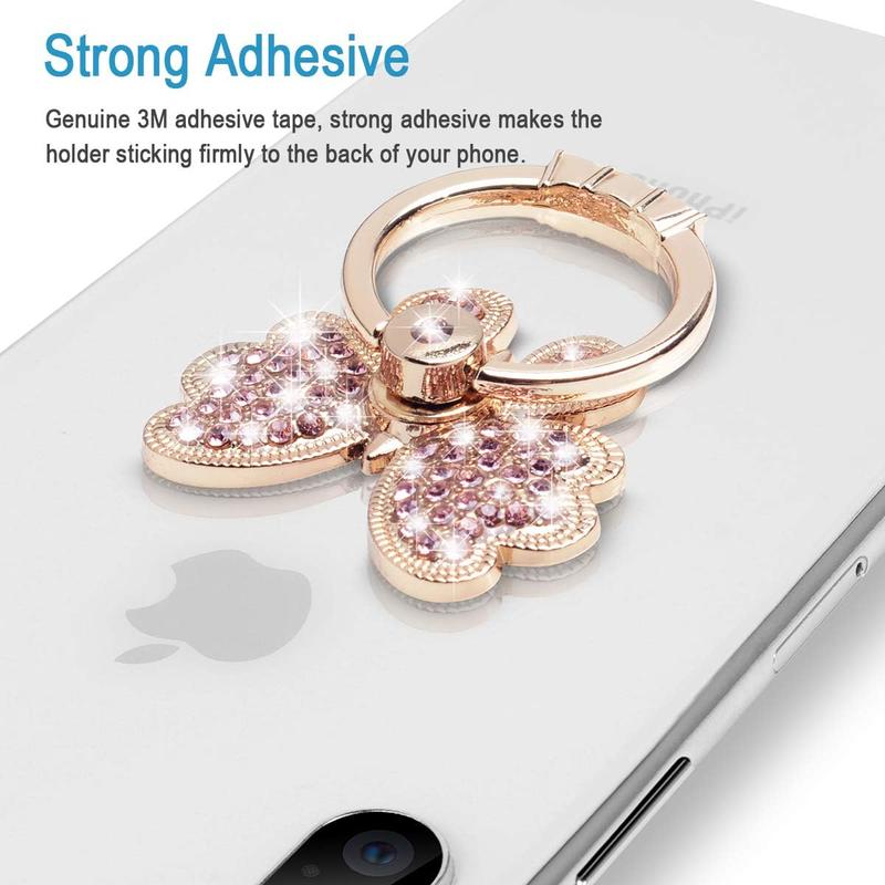 2-Pack Luxury Glitter Diamond Finger Ring Stand – Universal Metal Pop Socket Grip for iPhone 15/14/13/12/11 Pro Max, Galaxy Ultra & All Smartphones