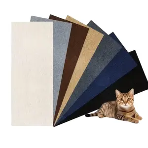 10pc Wall Self-Adhesive Anti-Cat-Scratch Sofa Protector, DIY Cats Scratching Prevention, Linen Material, Trimmable Design, Pet-Friendly