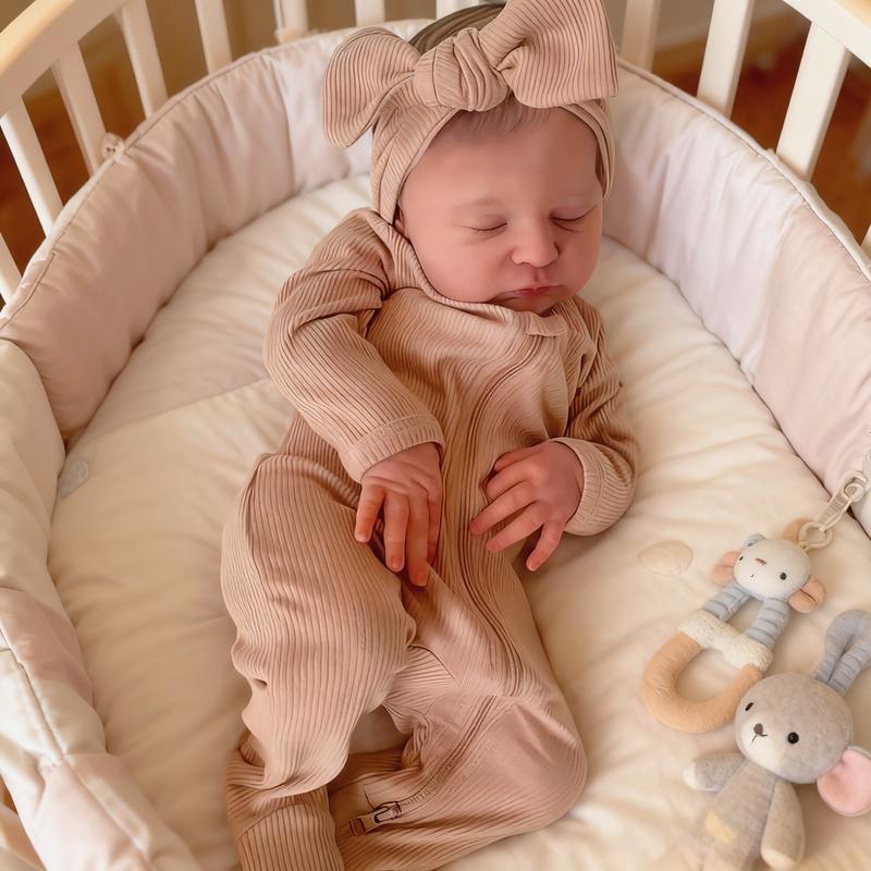 Realistic Reborn Baby Dolls 19Inch Newborn Baby Dolls Drawing Hair with Soft Cloth Body Sleeping Lifelike Reborn Baby Dolls Birthday Gift for Kids Age 3+