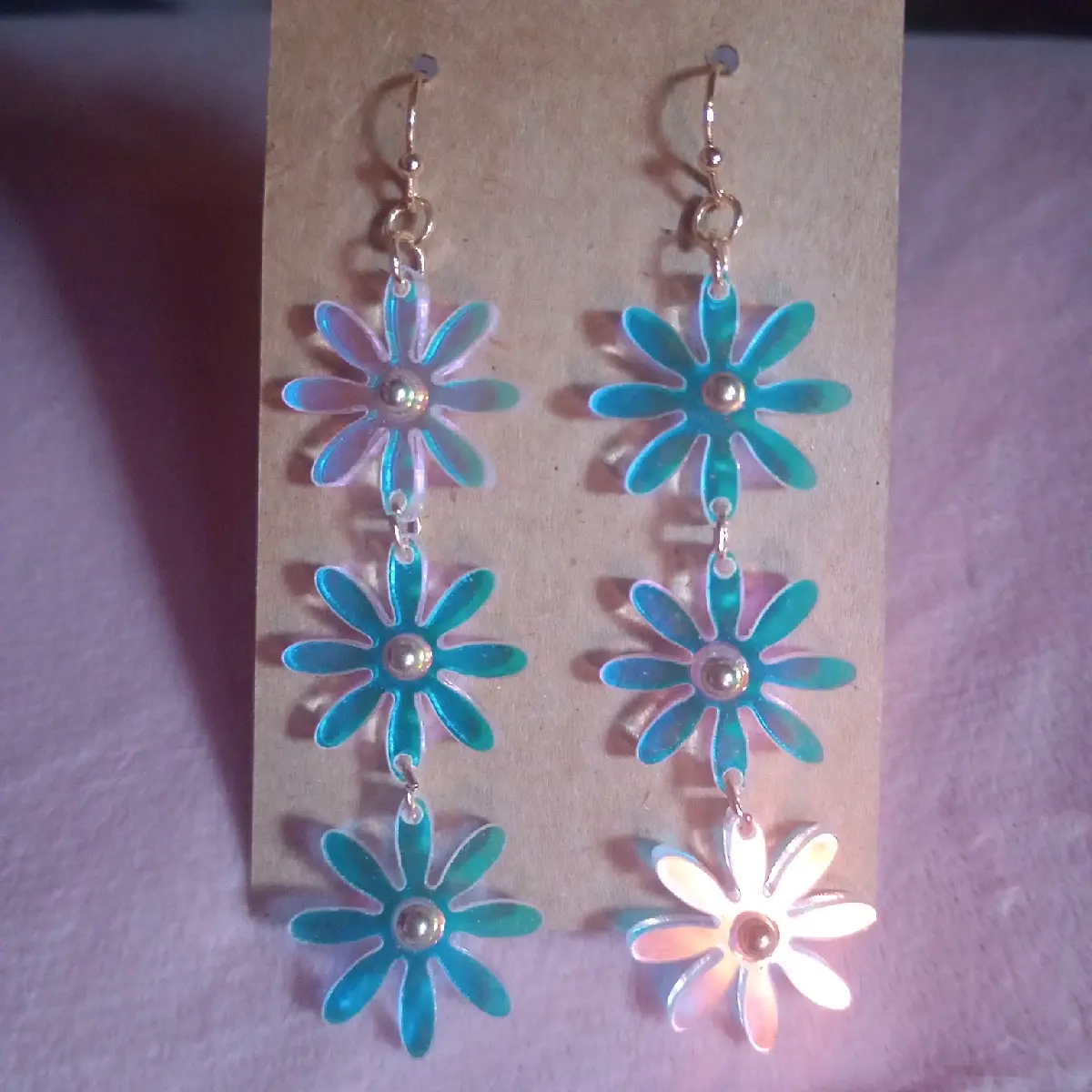 women's acrylic flower earrings