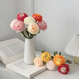 Artificial lily flowers, faux flower arrangements, bouquets for living room and dining table decorations, floral ornaments, peonies, high-end flower arrangements