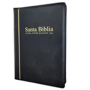 Biblia Letra Súper Gigante 19 puntos con Cierre RV1960 piel genuina negro con indice