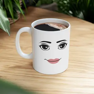 Roblox Woman Face Mug Ceramic Mug Gamer Roblox Face Mug Gamer Mug