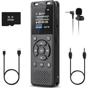 64GB Digital Voice Recorder One Click, HD Recording Easy Control Voice Recorder with Playback, Large Screen 7000 Hours Sound Audio Recorder Recording Tape for Lectures Meeting MP3 Player