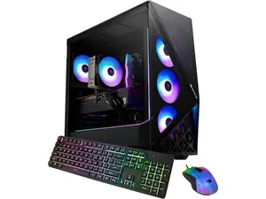 iBUYPOWER Slate 9 Black Gaming PC Desktop - AMD Ryzen 7 7800X3D - NVIDIA GeForce RTX 5060 8GB - 32GB DDR5 RGB - 2TB NVMe SSD - SBA7N5601