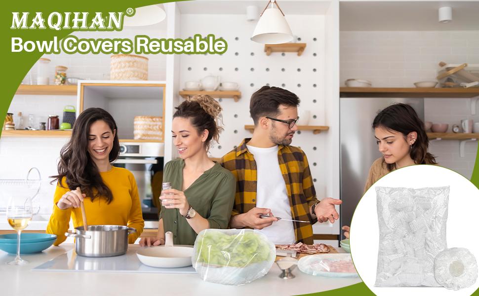 100 Bowl Covers Bread Proofing - Extra Large Plastic Wrap for Food Sourdough Bread Baking Rising Elastic Reusable Plate Covers Outdoor Food Fresh Keeping Bags Shower Cap Hair Deep Conditioning