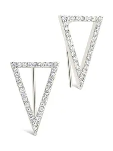Sterling Silver Janine CZ Geometric Crawler Earrings