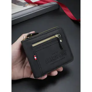 Men's Business Fashion Zipper Short Wallet, Multi Card Slot Card Holder, Multifunctional PU Leather Wallet, Casual Trendy Versatile High-quality Daily Wallet for Men, Credit Card Holder