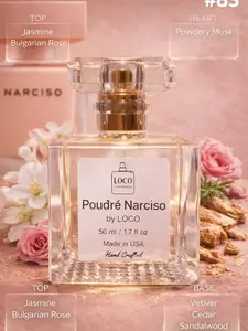Poudré Narciso by LOCO | Oil Base | Jasmine | Rose | Powdery Musk | Vetiver | Cedar | Sandalwood | Fragrance Perfume