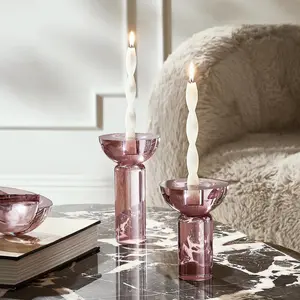 Z Gallerie Rose' Crystal Taper Holder/Object Decoration Items Interior Decoration Accessories Ornaments Table Glass