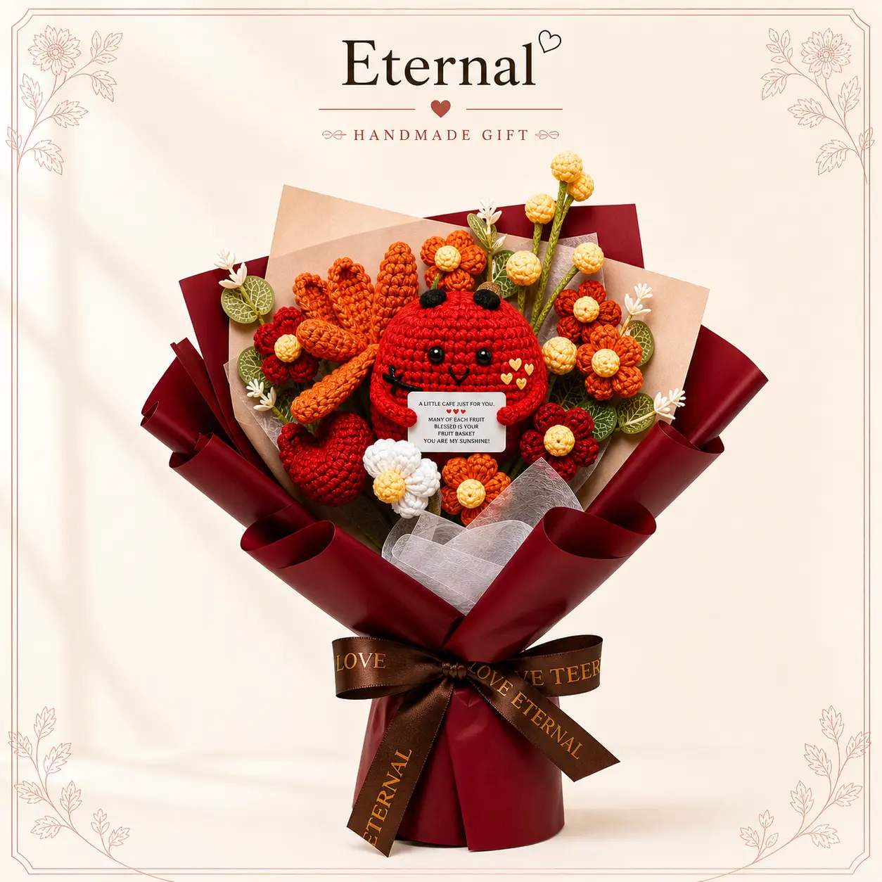 Creative Handmade Crochet Tulip Bouquet - Everlasting Handcrafted Floral Arrangement, Ideal Gift for Him for Birthdays, Father's Day, Home Decor Home Supplies Decorative Flowers