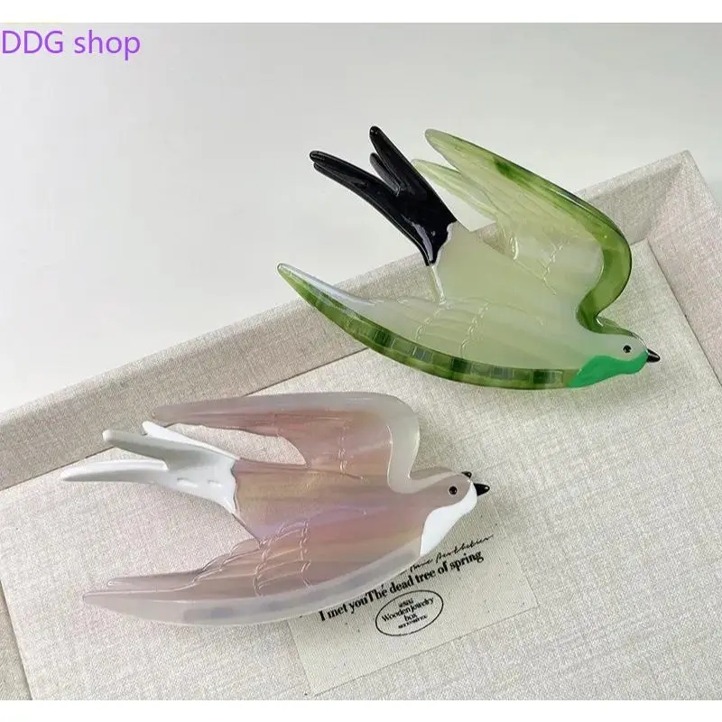 Premium Acetate Hair Claw Clip, Aesthetic Animal Hair Clips, Swallow Pigeon Shark Design Cute kawaii hair clips for women, Strong hold non-slip lightweight durable, daily wear office travel party gifts