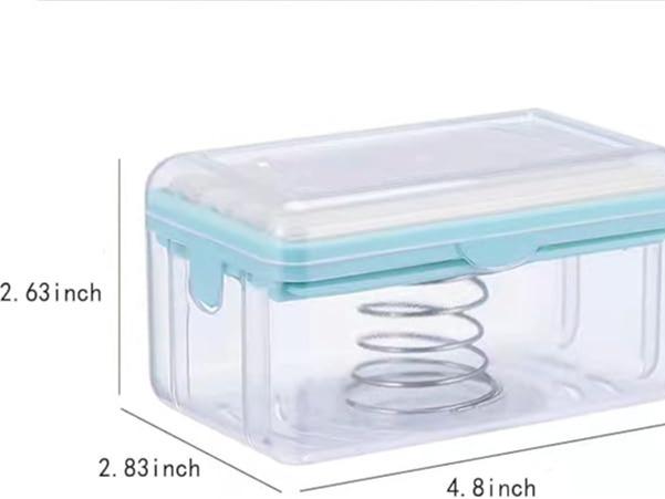 Soap Box Holder,Foam Soap Dispenser with Roller and Drain Holes,Soap Box with Bubbler,Multifunctional Soap Bubble Box for Home Bathroom Kitchen Countertop (Blue), 4.8*2.83*2.63 inch (RX01)