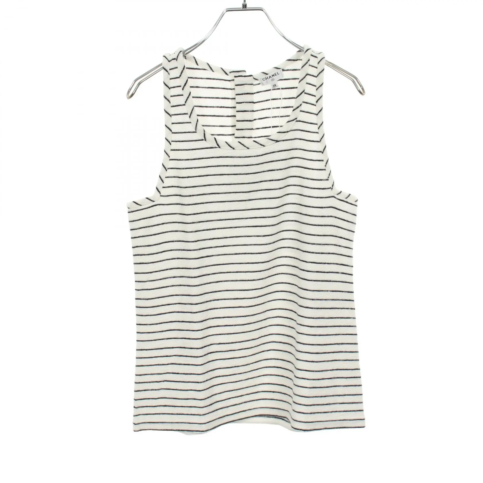 Pre-owned CHANEL Cotton Small Leather Goods Coco Mark Tank Top