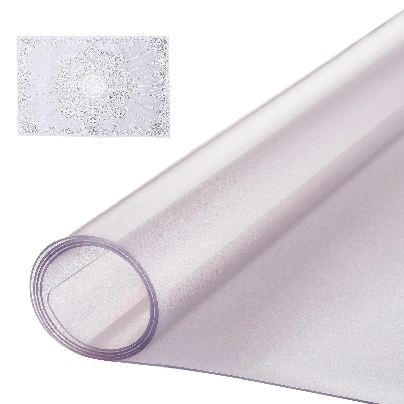【Summerfinds】VEVOR Plastic Table Cover, 42 x 60 Inch 1.5 mm Thick Frosted Table Protector, Rectangle PVC Desk Mat, Waterproof & Easy Cleaning Desk Pad Tablecloth, for Office Dresser Dining Room Table Night Stand