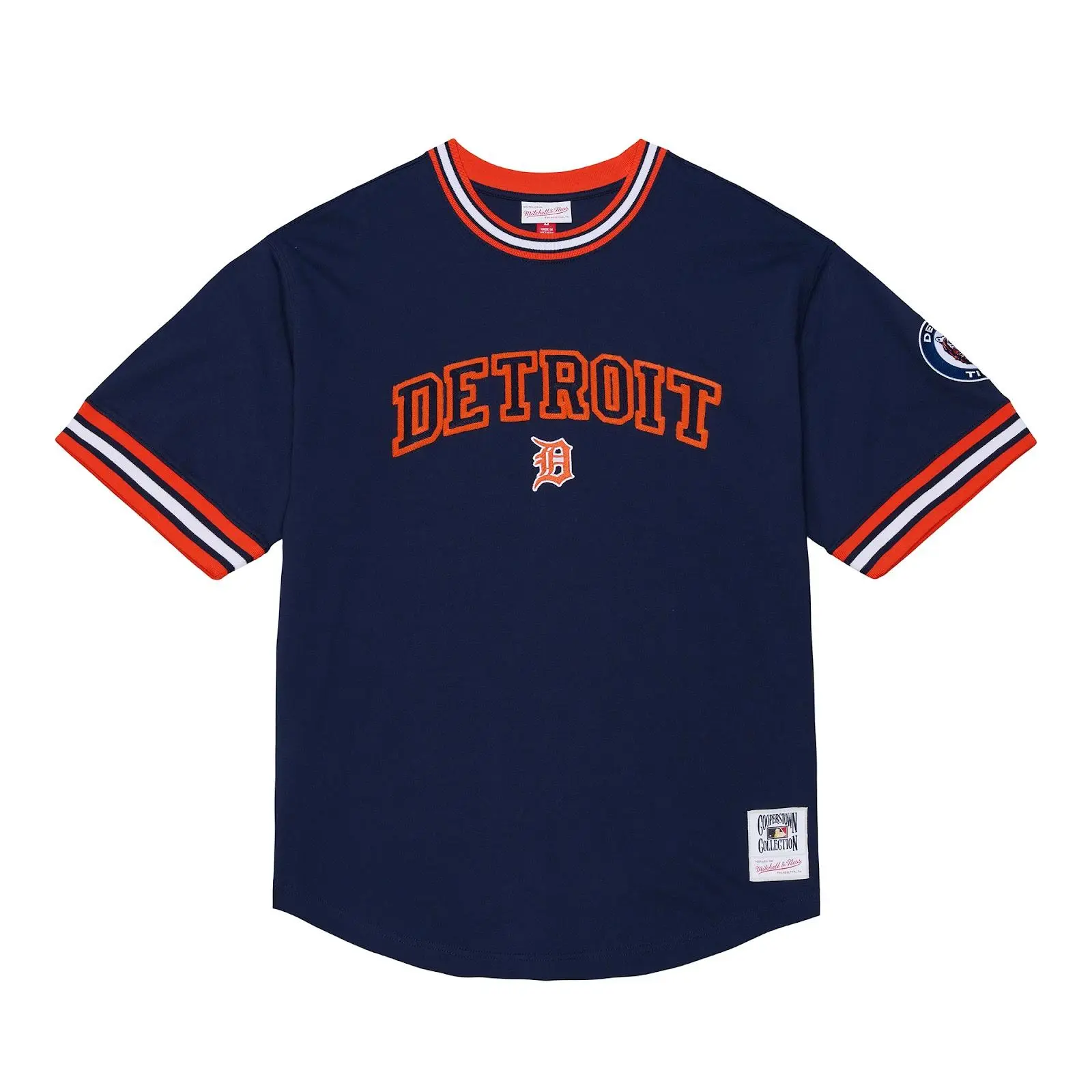 Detroit Tigers Navy Wild Pitch Premium T-Shirt MLB Throwback Tee Graphic Vintage Fan Gear Mitchell & Ness