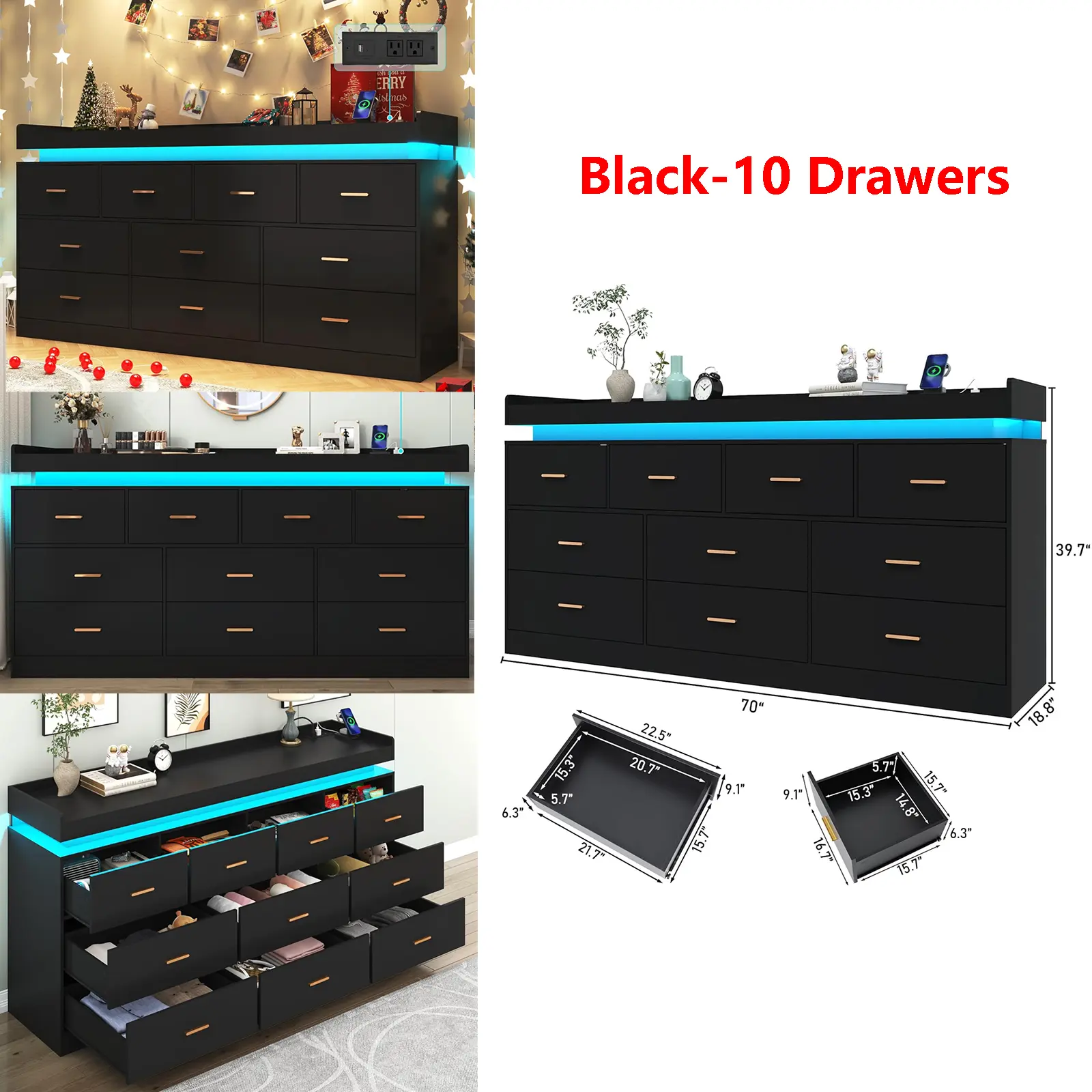 Black-10 Drawers