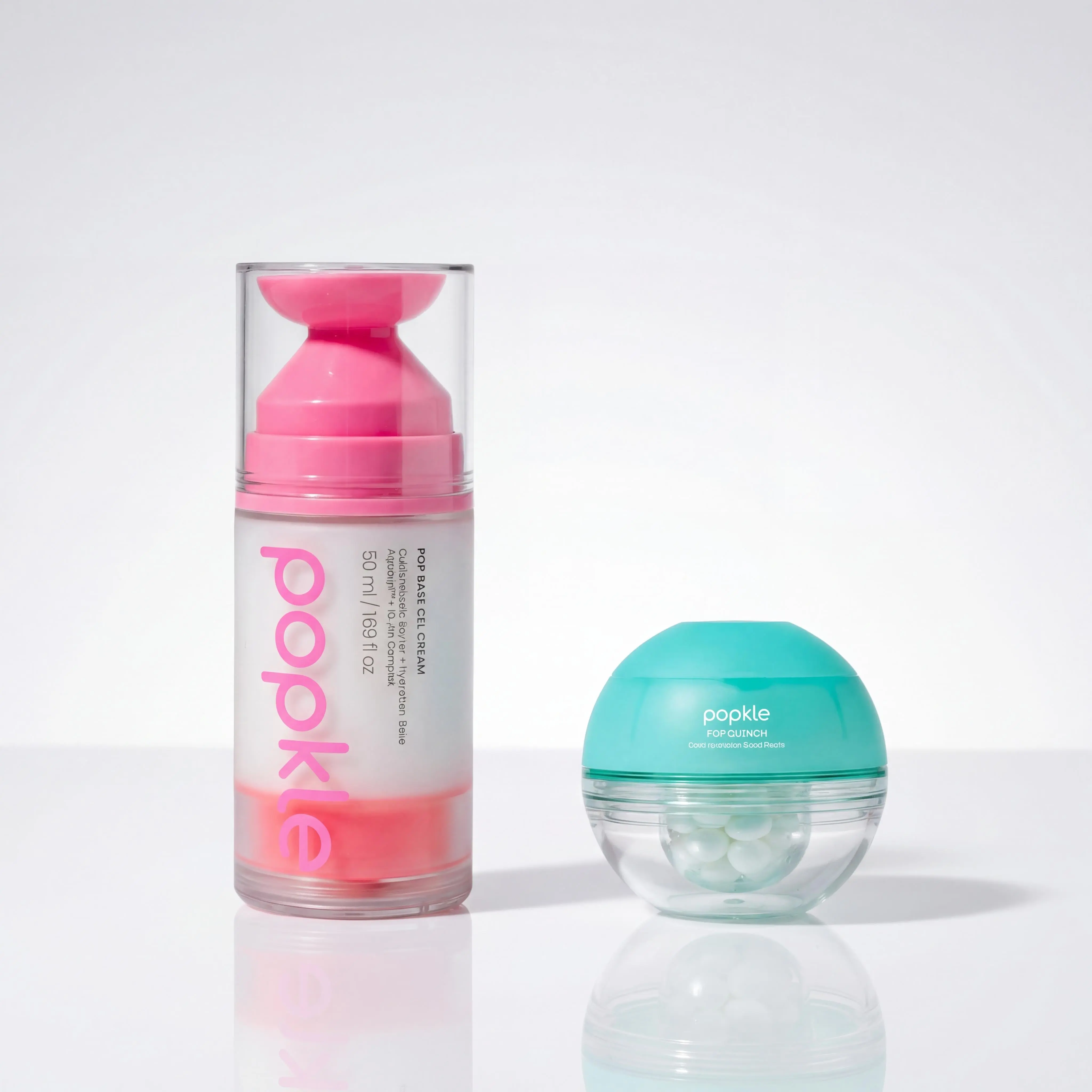 Pop Duo Starter Quench Set | 1-Step Deep Hydration for Dry, Tight Skin | Pop Base Gel Cream + Pop Quench Boba Boost(50ml + 1 Jar) | Custom K-Beauty