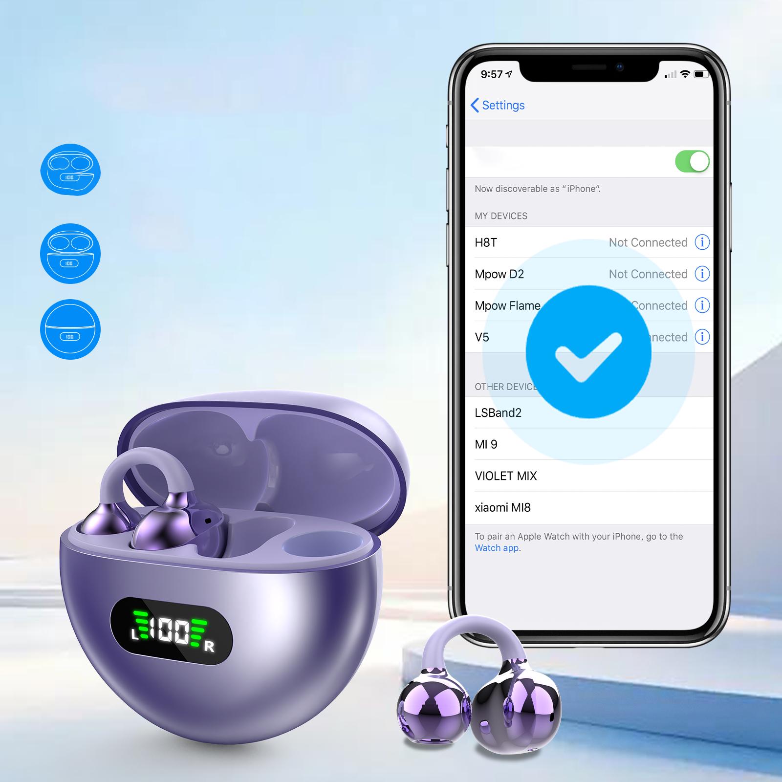 wireless clip ear earphone not easily fall off for runing hiking climb outdoor sport   ANKRIYUL