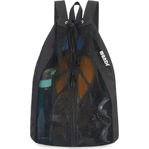 WANDF Swim Bag Mesh Drawstring Backpack Beach Backpack for Swimming, Gym, and Workout Gear