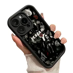 Ghost Face Killer Pattern Soft Silicone Phone Case - Durable, Pocket-Friendly, Shockproof Casing for iPhone 17 Pro Max/17 Air/15 Plus/16 Pro Max/14/13/12/11/XS/XR, Smartphone Protection Accessories