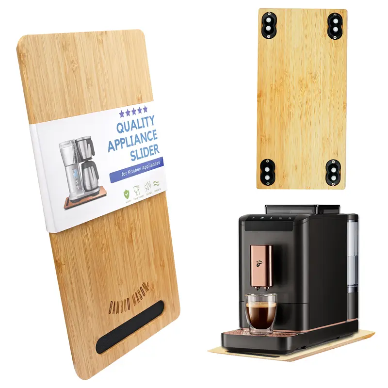 ANOTION Mothersday Gifts for Wife Mom Sister Bamboo Sliding Tray for Coffee Makers – Durable & Easily Slides Out from Under Cabinets