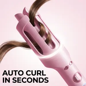 Auto Rotating Curling Iron 30mm Beach Waves Curler Cool Airflow Anti-Frizz Hair Waver No Heat Damage Volumizing Egg Curling Wand Fast Styling Hair Tool for Summer Travel Mothers Day Gift