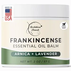 Frankincense Essential Oil Balm for Skin Hydration & Daily Massage | Fast-Absorbing Moisturizing Body Balm with Arnica, Lavender, Castor Oil & Vitamin E | 2 oz