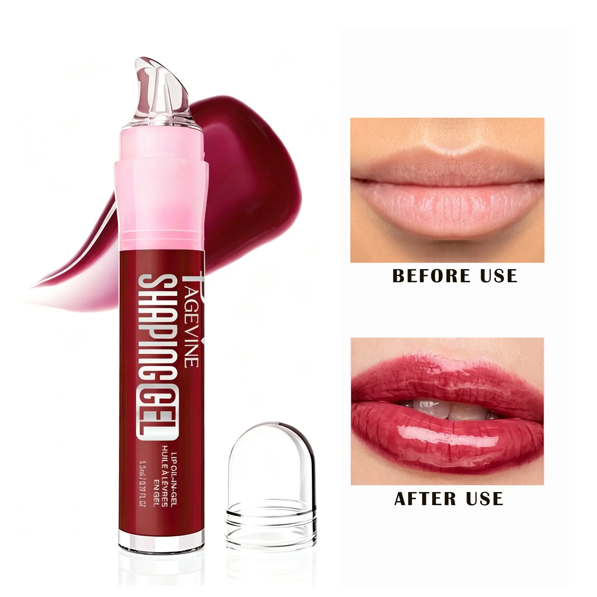 TikTok Viral Lip Plumper Gloss Oil Hydrating Shiny Lip Gloss for Fuller Looking Lips Natural Glass Lips Makeup Lipstick Glossy Cosmetic Moisturize Moisturizer Moisturizing Hydrate Moisture Moisture Hydrate Moisturizing Moisturizer Moisturize Cosmetic