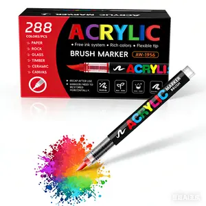 12/24/36/48/168/240/288/366Colors Soft Tip Acrylic Paint Marker Set, Multi-Surface Art Painting Pens for Rock, Ceramic, Wood, Glass DIY Crafts, Perfect Easter Gift outdoorfun