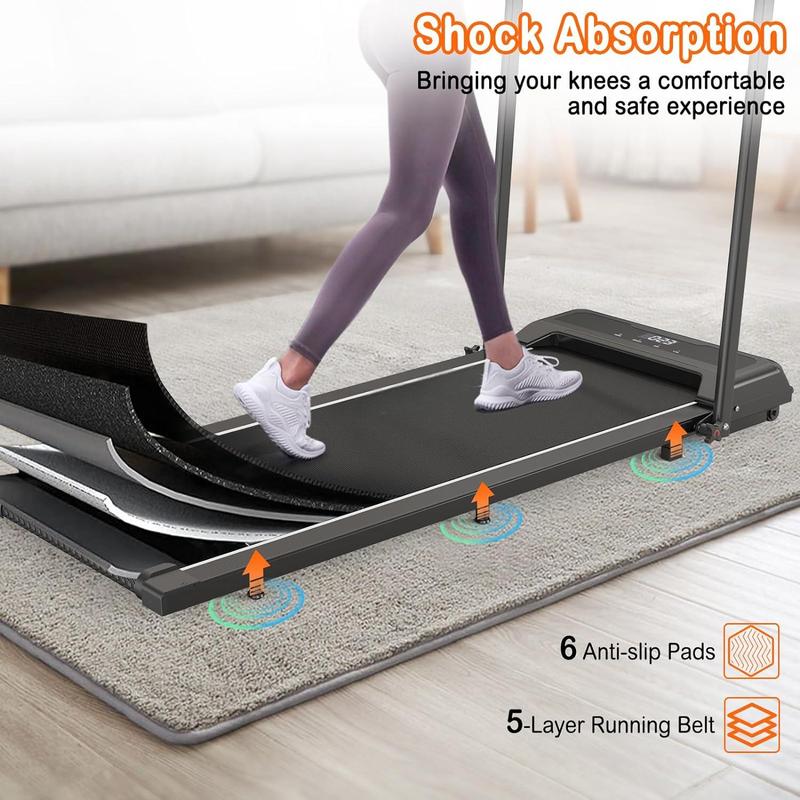 OVER SELF 6.2 mph Foldable Walking pad Treadmill with Handle, Remote Control Exercise Equipment for Home Gym and Office Use,Under Desk Treadmill Easy to storage,colorful design, Workout Gear for Halloween's Day gift