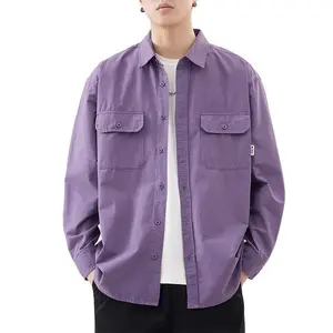 Mens Shirt Jacket Casual Button Up Shirts Long Sleeve Lightweight Shacket