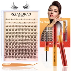 ANURAG DIY Eyelash Extension Kit Cluster Single EyelashSet Beginner Friendly Eyelash Bonding and Sealing for Girlsat Home DlY Eyelash Extension Makeup Gift Makeup，Christmas gifts, New Year gifts, Black Friday Cosmetic，#SummerWins #DealsForYouDays