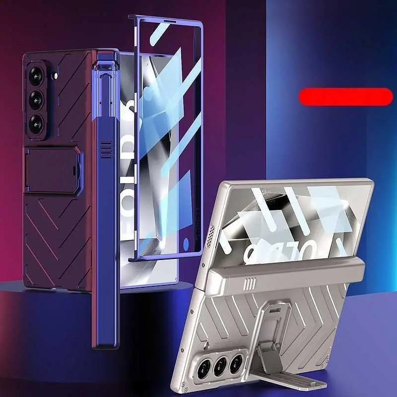 For Galaxy Z Fold6 Phone Case Folding Magnetic Hinge Armor Anti-Drop Case and Screen Protector All-in-One Phone Case HNR55PL