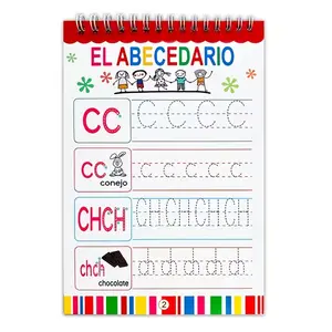Erasable Notebook for Kids Ages 3-6, Clean English Letters A-Z & Numbers 1-100, Colorful Illustrations, School Supplies