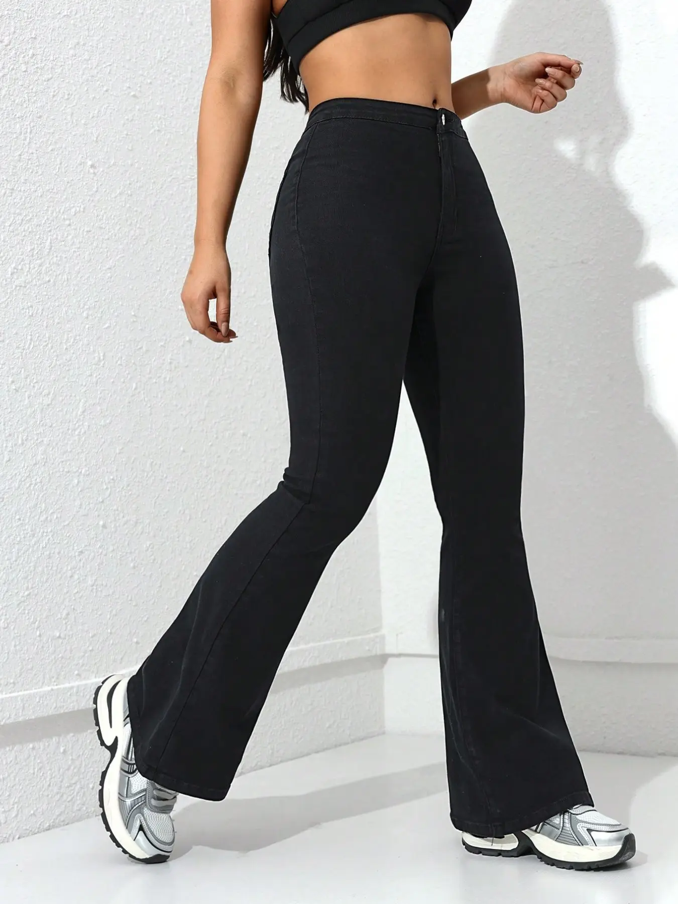 Women's High Elastic Flared Long Pants, Stylish and Comfortable Fit for All Occasions, Perfect Addition to Your Wardrobe