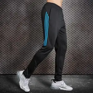 Quick Dry Mens Sports Soccer Football Training Pants With Zipper Pockets Running Jogging Long Pantswomen's clothing