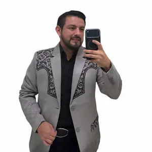 WESTERN BLAZER GAMUSA BORDADO (FITTED)