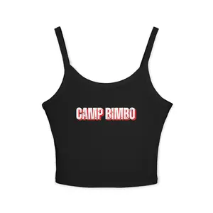 Camp Bimbo Women's Spaghetti Strap Tank Top, Cute Summer Top, Casual Wear, Vacation Outfit, Festival Clothing, Beach Attire, Gift Idea Womenswear Chic