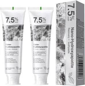 2PCS Nano Hydroxyapatite Toothpaste 7.5% nHAP, 4.23 oz – Enamel-Strengthening • Fluoride-Free • Natural Peppermint • Ideal for Sensitive Teeth