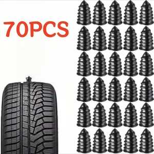 70PCS Tire Repair Rubber Nails Kit with 2 Sizes for Car/Motorcycle/Truck/Tractor, Fast Self-service Screw Rubber Nail Vacuum Tire Puncture Repair Tool, Automotive Repair Tools