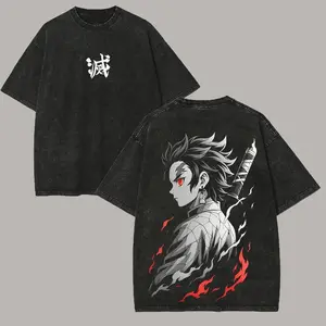 Demon Slayer Printed Unisex Washed Tee..