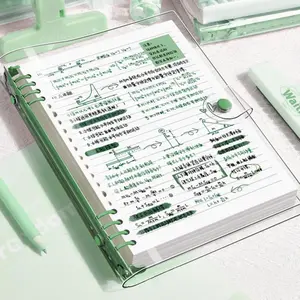 [Waterproof Loose-Leaf Notebook] Waterproof & Moisture-Proof 240-Page A5 PVC Transparent Loose-Leaf Math Notebook | Replaceable Refillable Binder for Daily Writing, Office, and Study Use Office Stationery