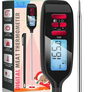 Meat  Digital,  Instant Read   with Super Long Probe for Cooking Grilling Baking Kitchen Candy BBQ Oil Liquid, Backlit Display,  Included