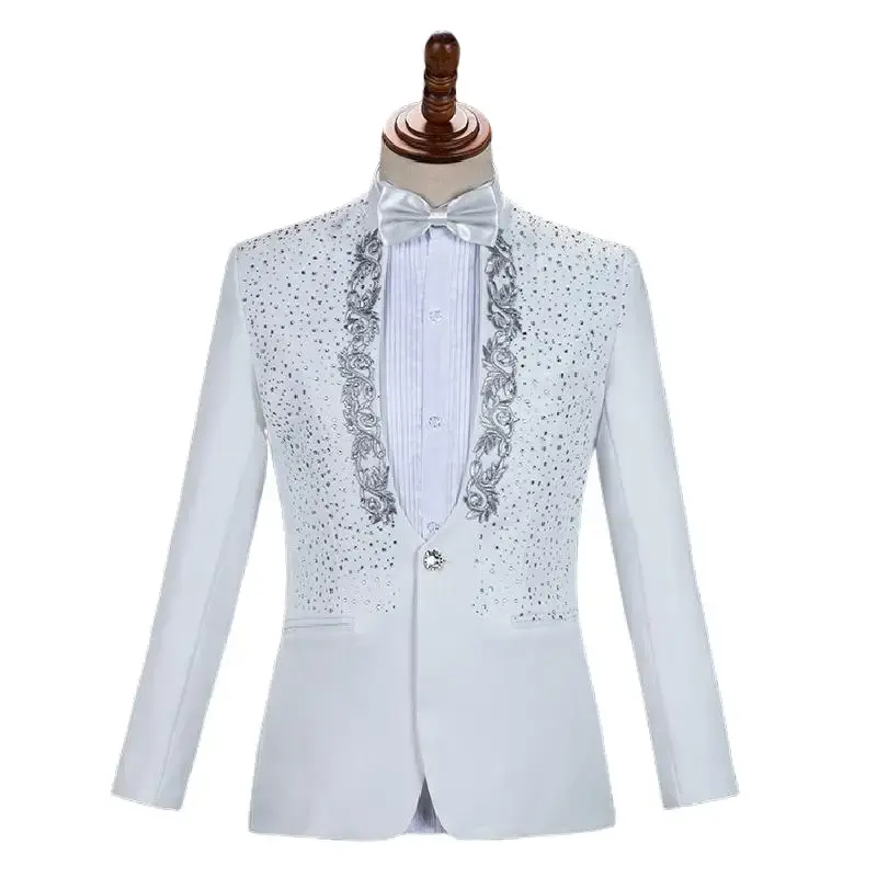 Luxury Embroidered Suits 2 Pieces - 1 Button Print Dinner Tuxedo Jacket & Trousers, Elegant Blazer & Trousers, Suit for Weddings - Menswear, Formal. Size Small Classic Matching Set Stylish